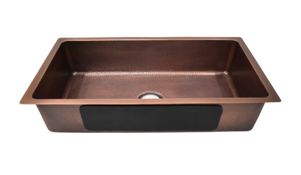 30 Inch Copper Farmhouse Sink Hammered in copper Antique with sound pad