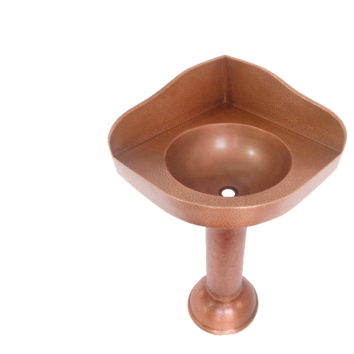 Copper pedestal sinks